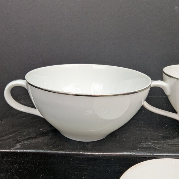 Harmony House Fine China 3857 Nora Platinum Trim 6 Oz Footed Teacup Lot of 3 - Picture 2 of 10